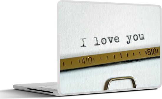 Autocollant pour ordinateur portable - 17,3 pouces - Je t'aime écrit par une vieille machine à écrire - 40x30cm - Autocollants pour ordinateur portable - Skin pour ordinateur portable - Couverture