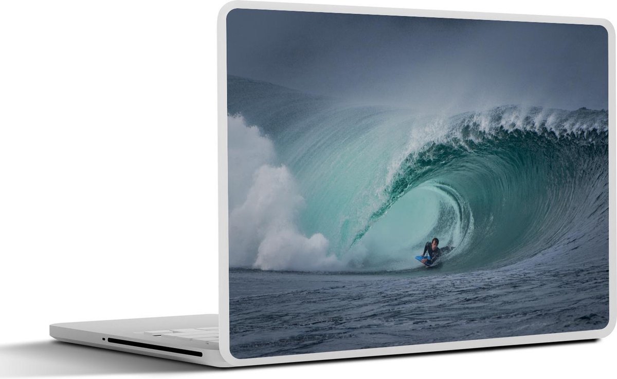 Afbeelding van product SleevesAndCases  Laptop sticker - 17.3 inch - Surfer in grote golf