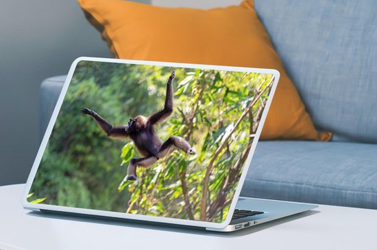 Sticker pour ordinateur portable - 17,3 pouces - Singe sautant dans la jungle