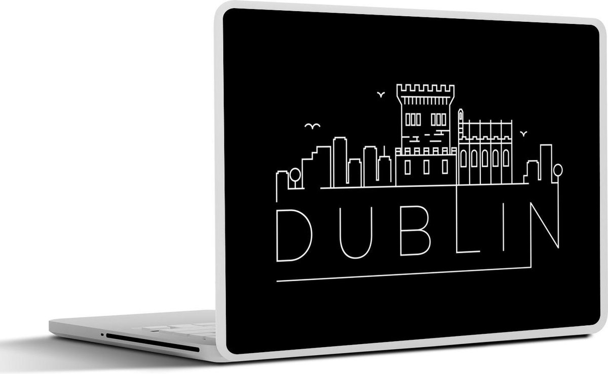 Afbeelding van product SleevesAndCases  Laptop sticker - 17.3 inch - Skyline Dublin zwart