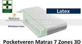 Aloe Vera - Medical Matras 3D - Matras Micropocket 500 Latex Bamboo 7 zone met handvaten 23 CM - Gemiddeld ligcomfort - 70x210/23