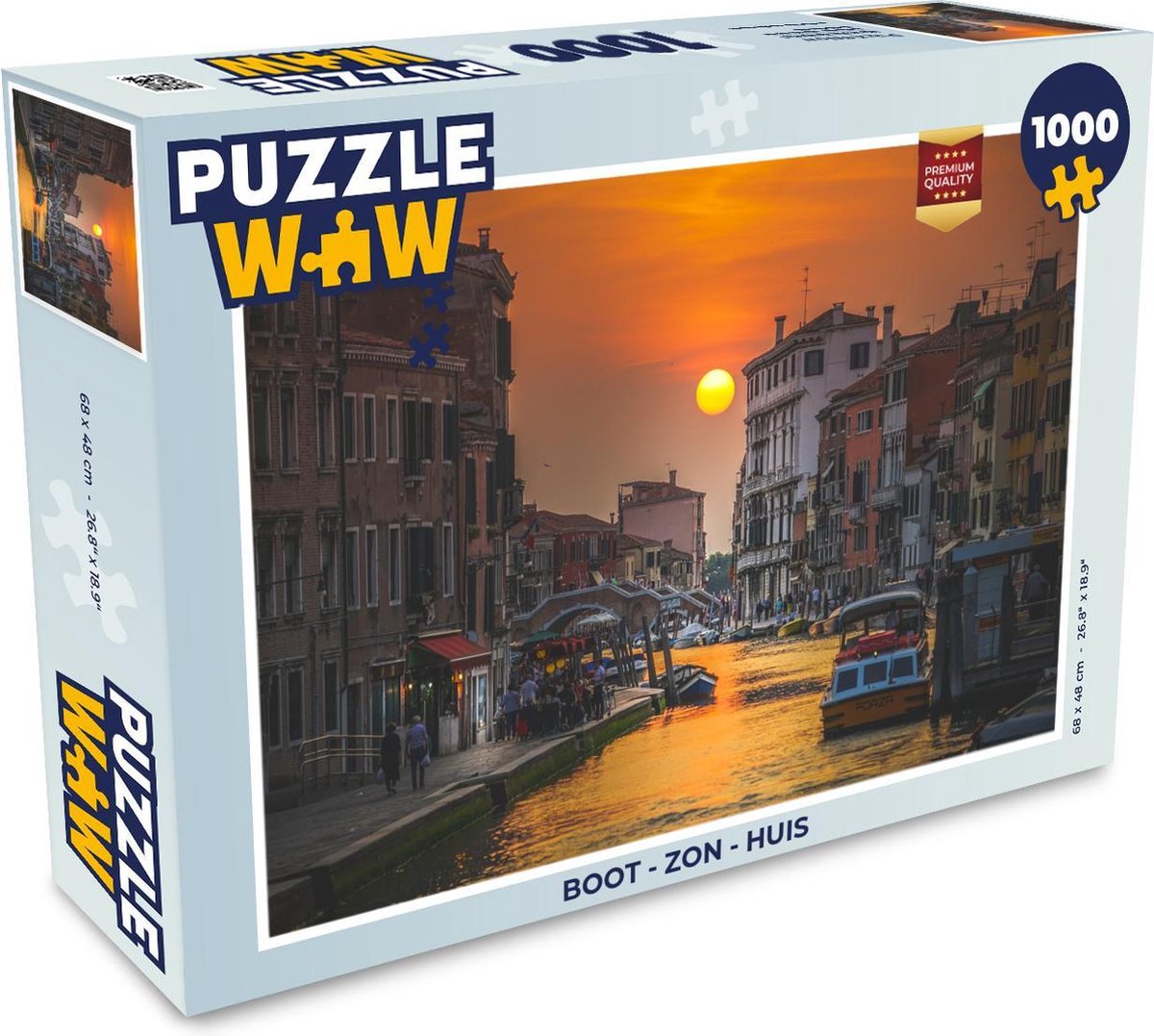Afbeelding van product PuzzleWow  Puzzel Boot - Zon - Huis - Legpuzzel - Puzzel 1000 stukjes volwassenen - Sinterklaas Cadeau - Kerstcadeau