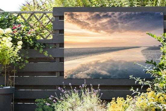 Tuinposter - Tuindoek - Tuinposters buiten - Duitsland - Waddenzee - Lucht - 120x80 cm - Tuin