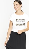 LOLALIZA T-shirt met tekst - Ecru - Maat L