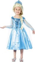 verkleedjurk winterprinses meisjes blauw maat 92-104