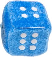 knuffeldobbelsteen 4,5 cm blauw