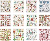 Stickerboek kerstmis 12 vellen 15,5 x 15 cm 584 stuks