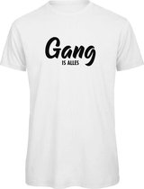 T-shirt wit - Gang is alles - soBAD. | Foute apres ski outfit | kleding | verkleedkleren | wintersport t-shirt | wintersport dames en heren