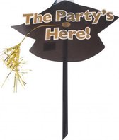 feestbord the party is here 48 x 38 cm