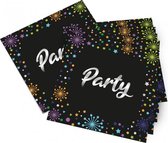 servetten 'Party' 33 x 33 cm papier zwart 16 stuks