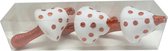 kerstversiering paddenstoel keramiek rood 3 stuks