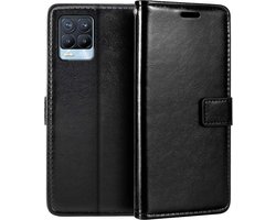 Bookcase Geschikt voor: Realme 8 Pro - Zwart - portemonee hoesje