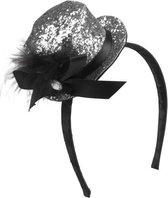 tiara glitterhoedje zilver