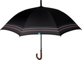 golfparaplu strepen 102 cm hout/ fiberglas zwart