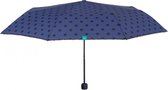 mini-paraplu Time dames 97 cm microfiber blauw/zwart