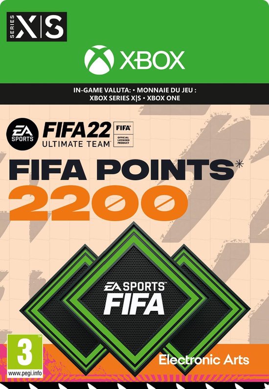 FIFA 22: 2200 FUT Punten - Xbox Series X/Xbox One - Niet beschikbaar in  België | bol