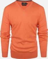 Steppin' Out Herfst/Winter 2021 Trui Cotton Cashmere Vneck Mannen - Regular Fit - Katoen - Oranje (L)