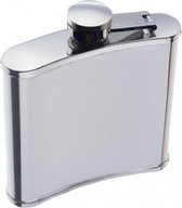 heupfles 170 ml 11 x 9,5 cm RVS zilver