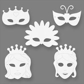 sprookjesmaskers wit h: 13,5-25 cm b: 17-25 cm