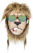 gezichtsmasker rasta-leeuw met haar en bril