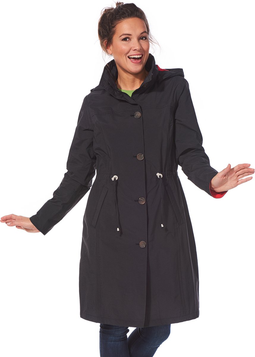 Happy Rainy Days Lange Regenjas Dames Porto Zwart