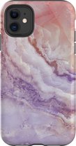 Apple iPhone 11 Hoesje - Extra Stevig Hoesje - 2 lagen bescherming - Met Marmerprint - Marmer - Roze
