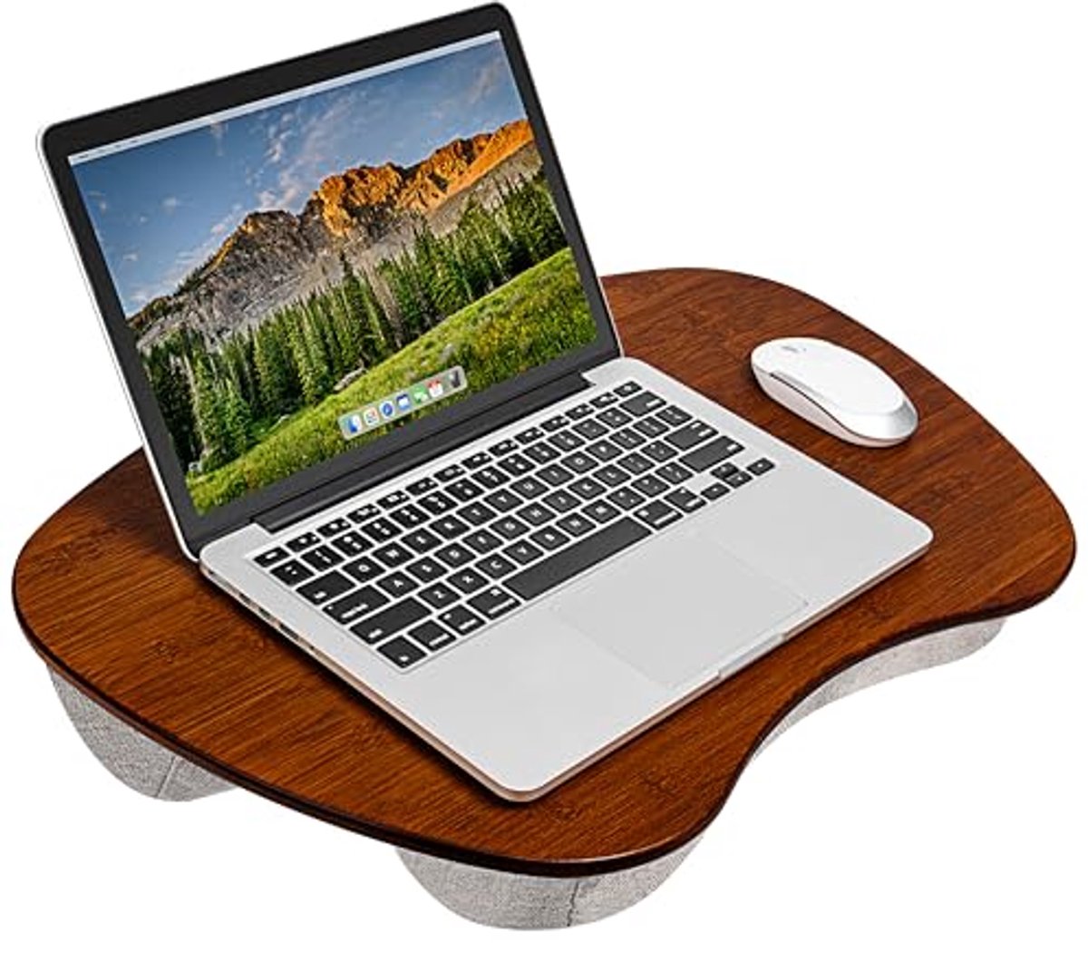 Extra groot bamboe schootbureau voor laptops tot 17,3 inch - modern en veelzijdig