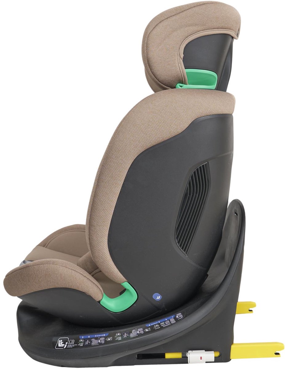 Prénatal autostoel Senna - 360° Rotatie - i-Size Veiligheid - Isofix & Support Leg - Geen losse base nodig - Taupe bruin - 0-36 kg – foto 6