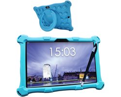 AngelTech Kindertablet XL – 3+4GB RAM - 32+64GB – Android 14 - 100%Kidsproof - Extra Groot – Vanaf 3 Jaar - Ook Voor Volwassen Gebruik - 10 Inch - Ouderlijk Toezicht – Fidgy Beschermhoes – Blauw
