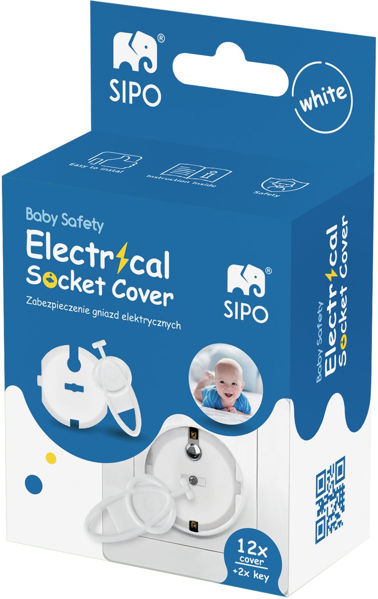 SIPO Stopcontactbeveiliging - 12-delig Set Witte Afdekplaat Type F - Vingerbescherming voor Kinderen - SBS-F20 – foto 6