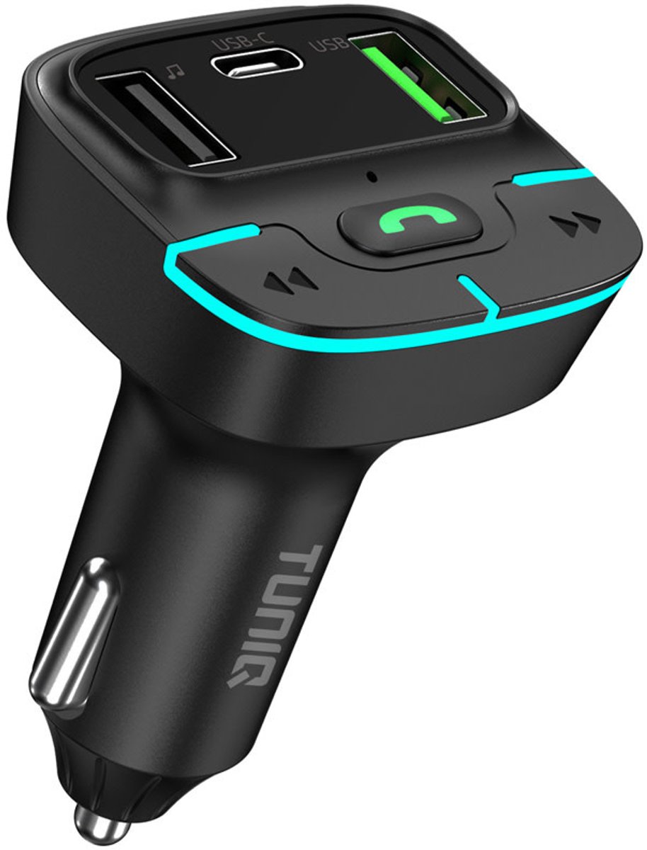 TUNIQ FM Transmitter en Snellader - Zwart