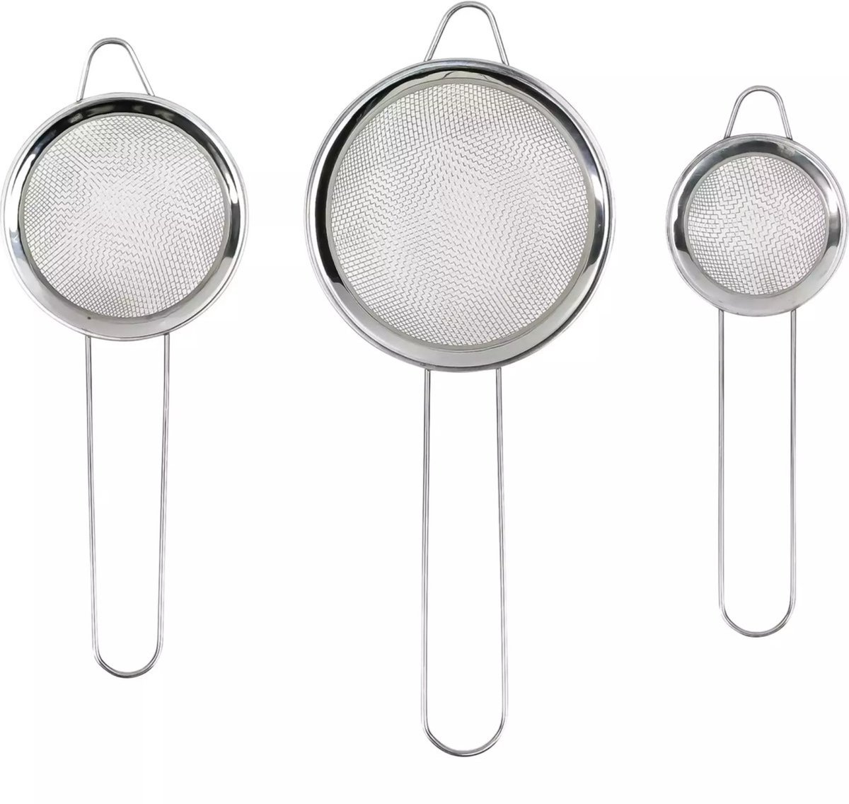 Benson Keuken vergiet/zeef - set 3-delig - RVS - compact - D10/8 en 6 cm