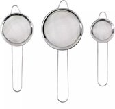 Ensemble de tamis en acier inoxydable Benson - 3 pièces - Compact - Durable - Ø10, Ø8, Ø6 cm