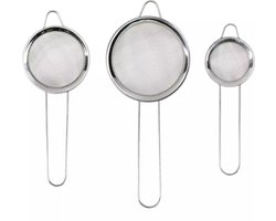 Afbeelding voor Benson Keuken vergiet/zeef - set 3-delig - RVS - compact - D10/8 en 6 cm