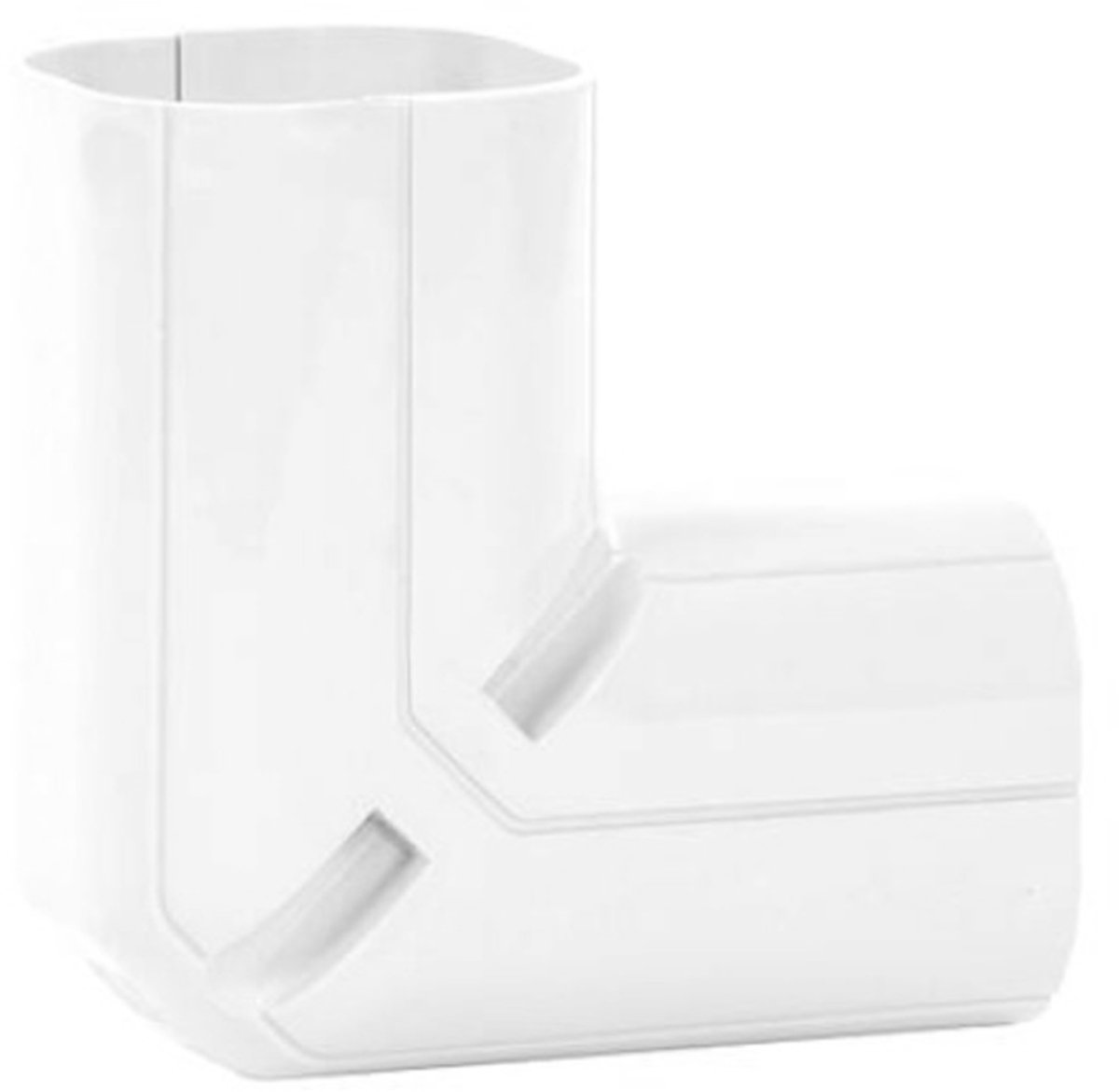 Bocht 90° Lang Stijgend PVC Wit Inoac NC-75W 75 mm