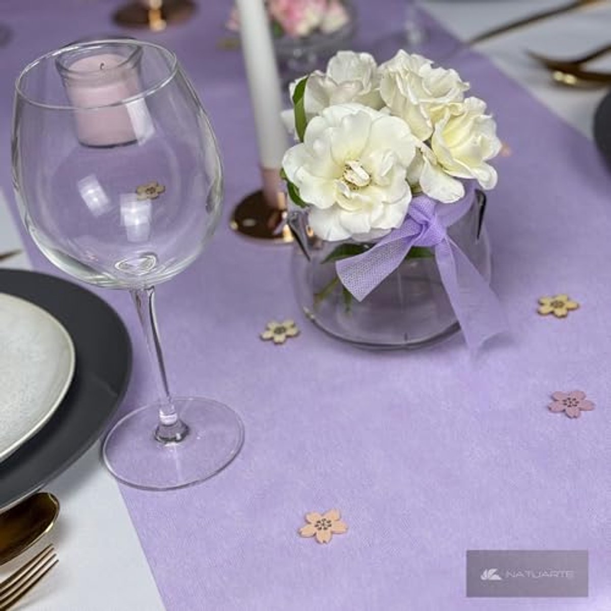 Tafelloper Lila 25 Meter x 30 cm - Vilten Rol voor Tafeldecoratie