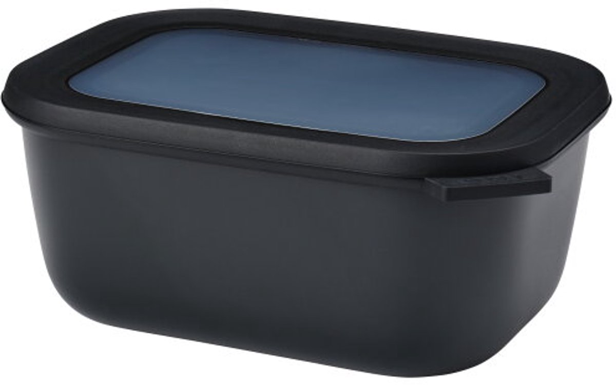 Mepal – Multikom Cirqula rechthoekig 1500 ml – Mag in de vriezer, magnetron en vaatwasser – Nordic black – Geschikt als meal prep bakje