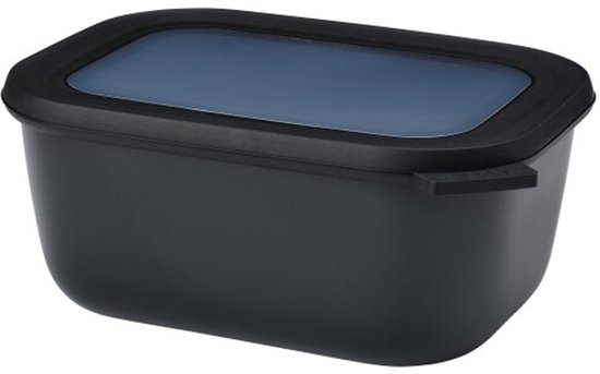 Mepal – Multi bol Cirqula rectangulaire 1500 ml – Mag au congélateur, au micro-ondes et au lave-vaisselle – Nordic black – Convient comme récipient de préparation de repas