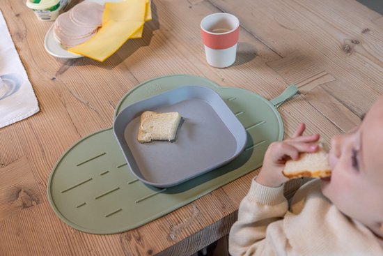 Owego - Yummy Clean Set - 2in1 druipmat & placemat met borstel - Oprolbaar & meeneembaar - Stofafstotend - Vaatwasbestendig - Aspen van Merkloos — afbeelding 3
