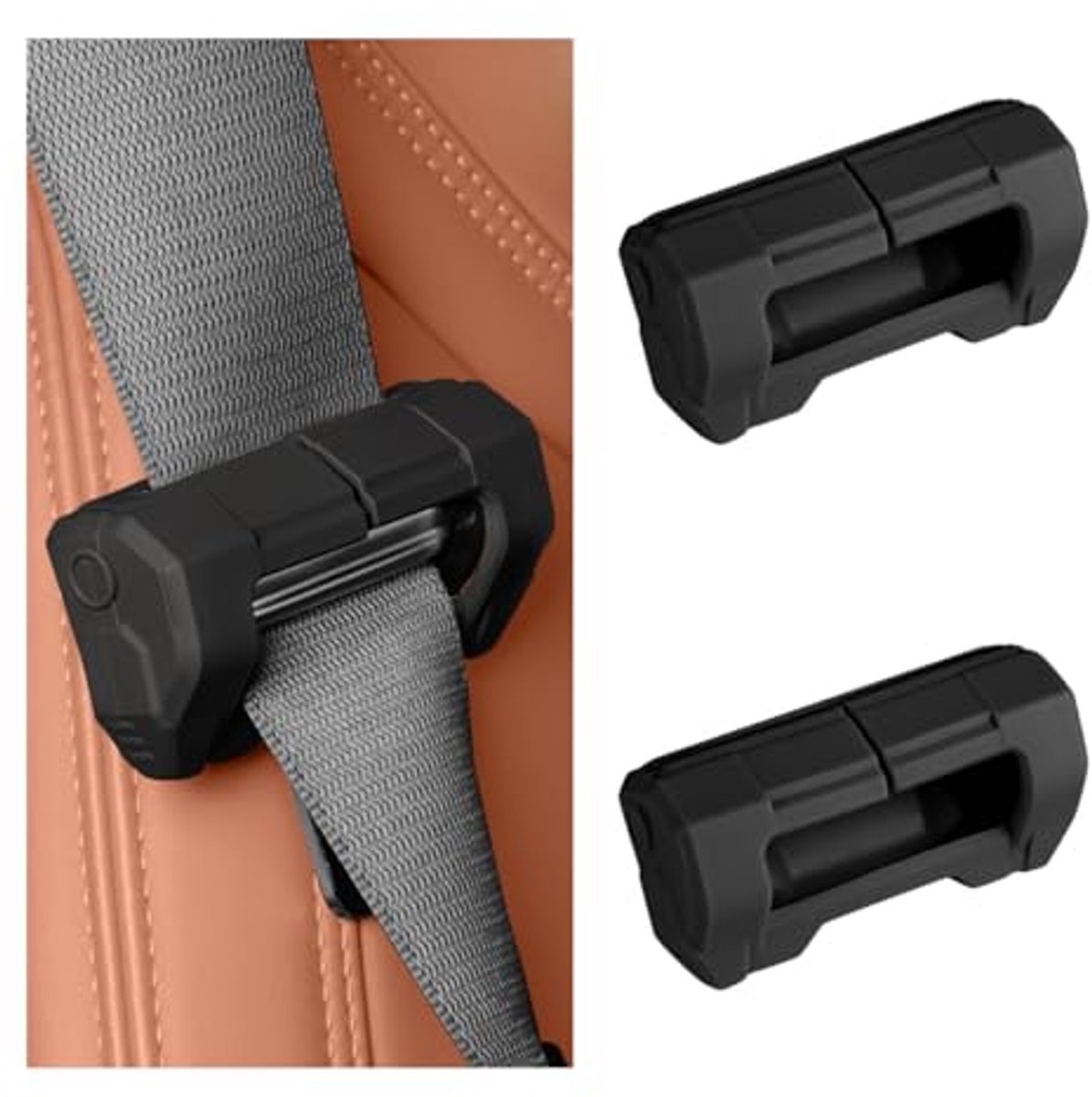 Image of 2 stuks autogordelgesp hoezen – anti-kras silicone bescherming voor veiligheidsgordels – universele pasvorm auto-accessoires