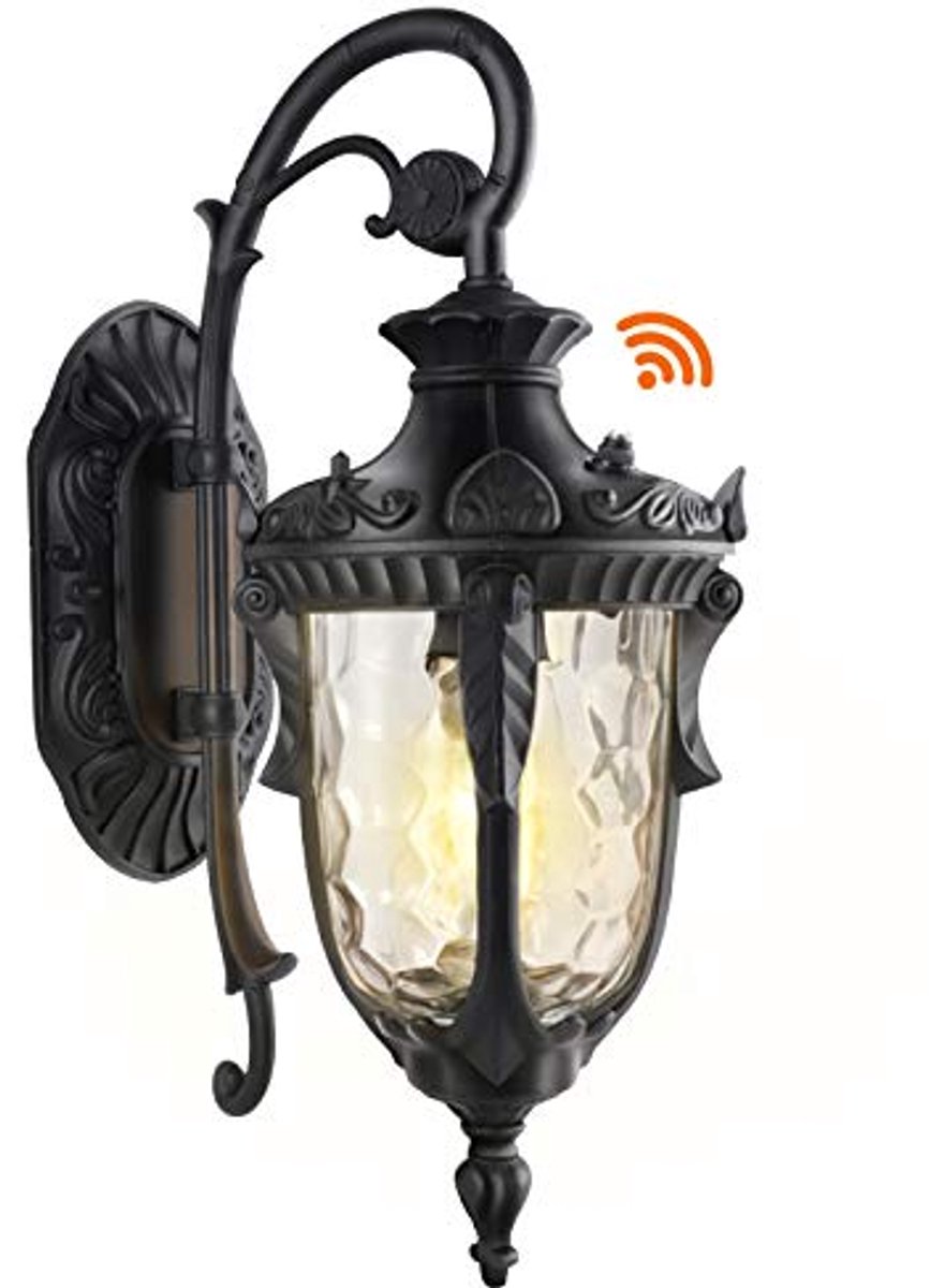 Buitenlamp Wandhouder met Waterdichte Functie en Gestructureerd Glas voor Tuin, Garage en 