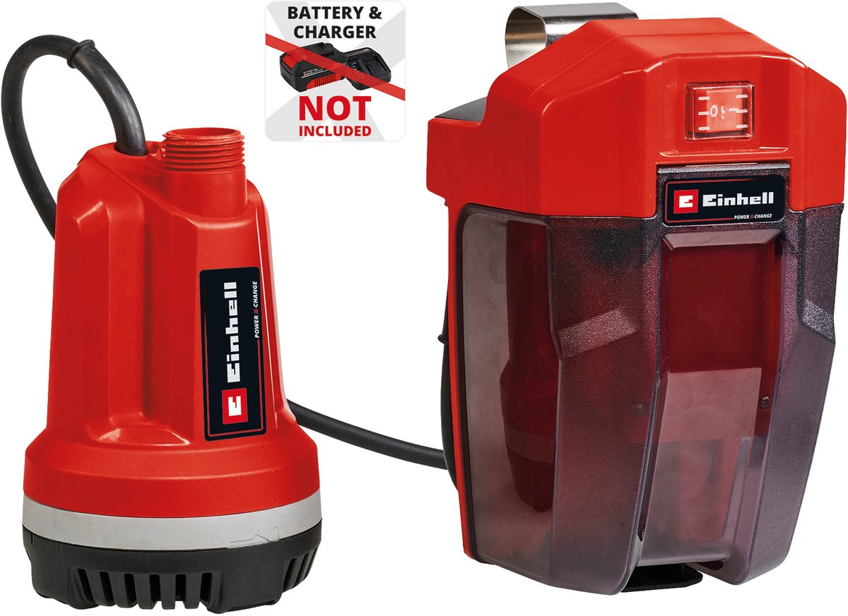 GE-PP 18 RB Li Solo - Accu Regentonpomp - Power X-Change (Li-Ion - 18 V - max. opvoerhoogte 20 m - max. 3.000 l/uur - 5 m verbindingskabel - zonder accu en oplader)