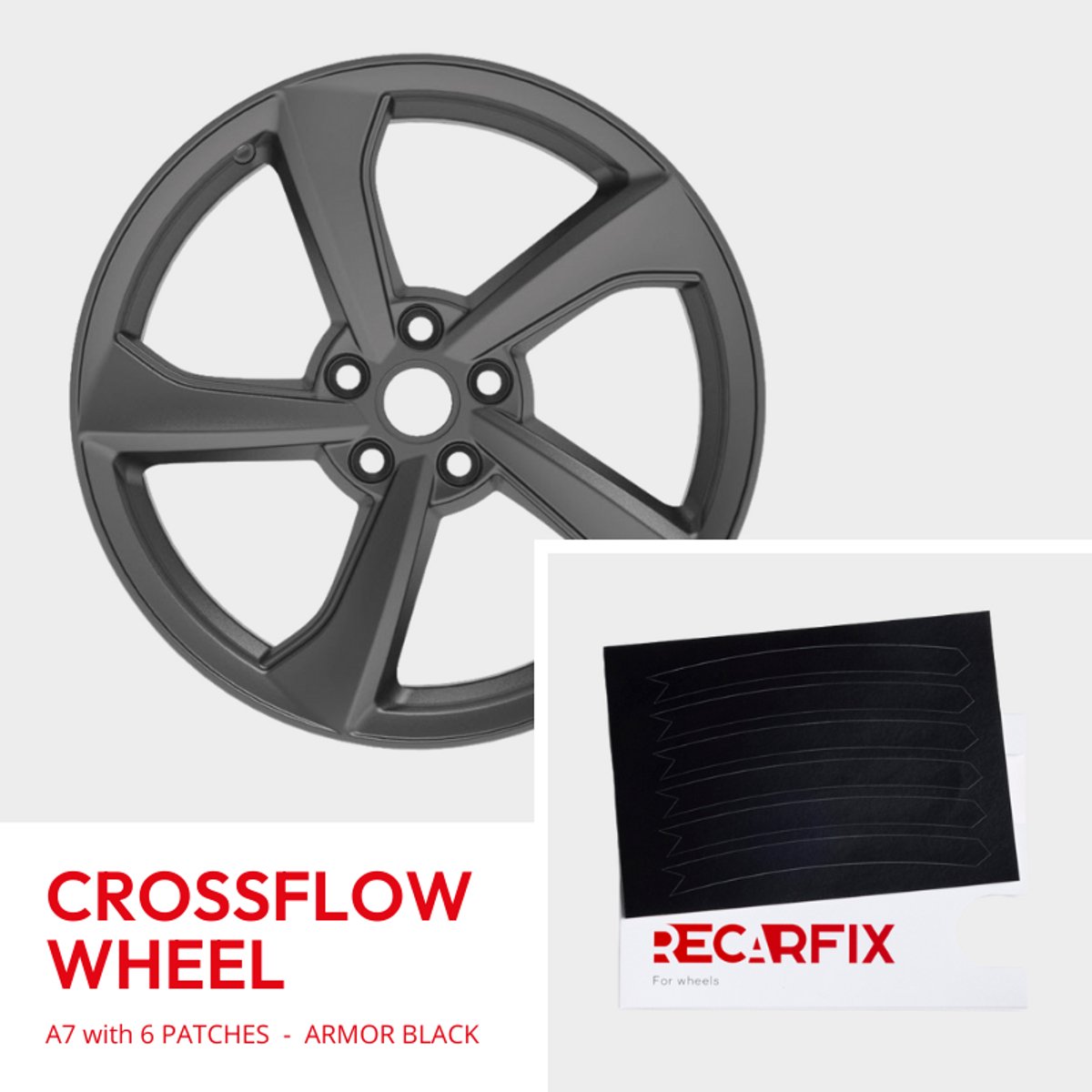 Tesla Model Y Crossflow velgen - velgschade patch Armor Black