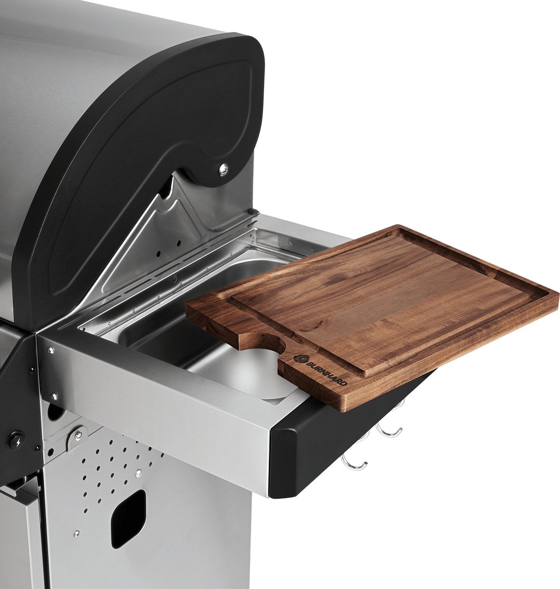 BURNHARD® 4 Branders gasbarbecue Big FRED Deluxe Series 3 incl. achterbrander, keramische 900°C infraroodbrander, zijkookplaat, gietijzeren grillrooster + uitklapbare zijtafels – foto 8
