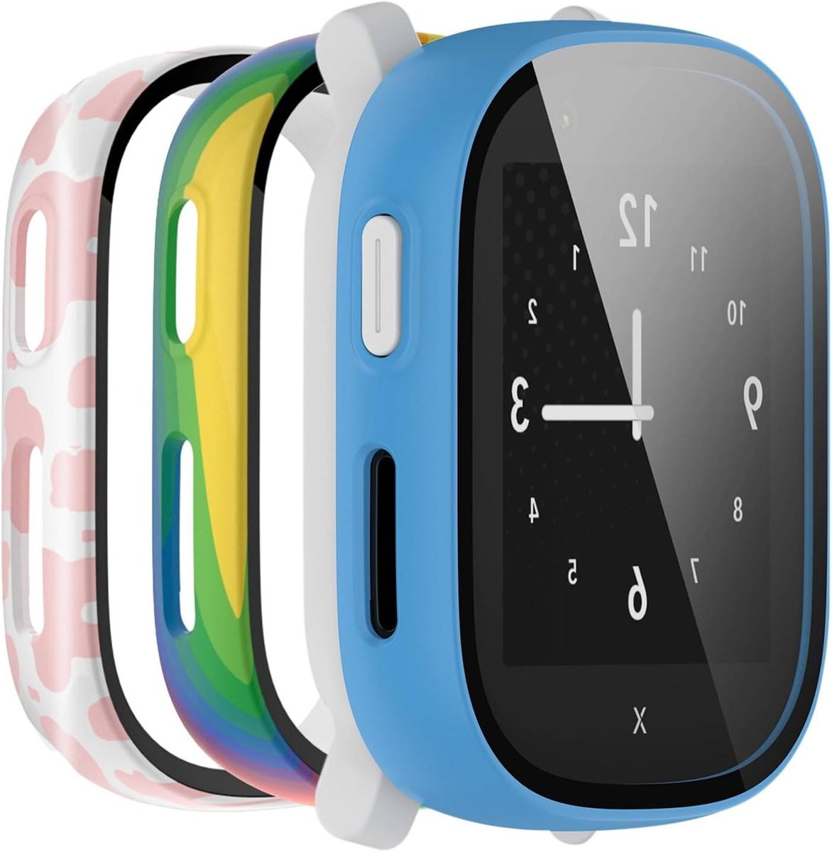 Set van 3 beschermhoezen voor slim horloge X6 Play - stoot- en krasbestendig - displaybescherming en behuizing in één - perfecte pasvorm - kleurrijk - duurzaam.