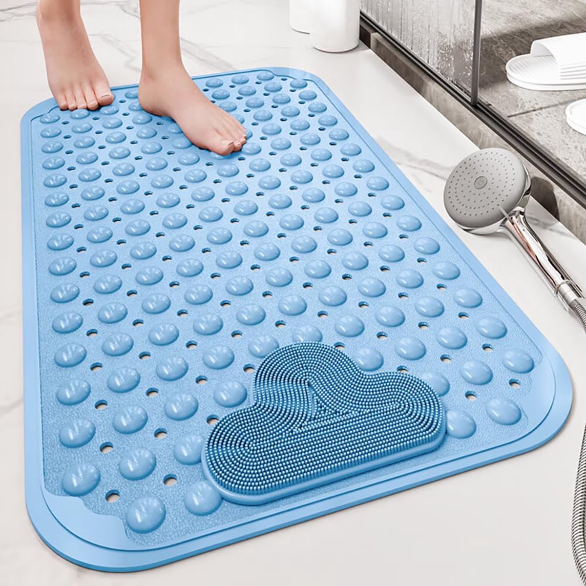 Azomor® Antislip douchemat met afvoergaten en massagefunctie voor veiligheid