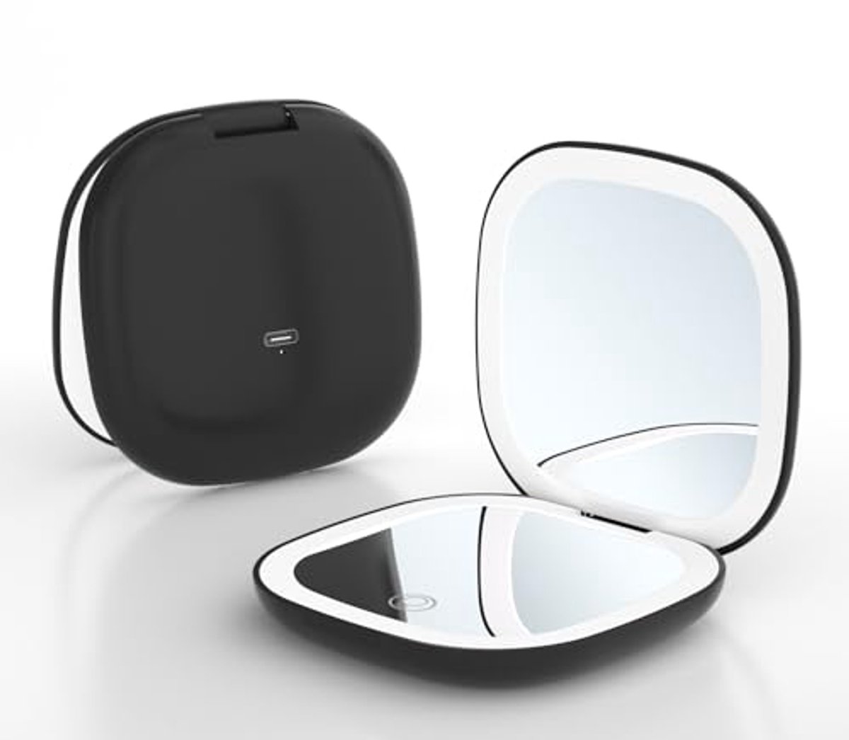 Draagbare LED Make-up Spiegel met 1X/5X Vergroting - Compacte en Oplaadbare Reisspiegel