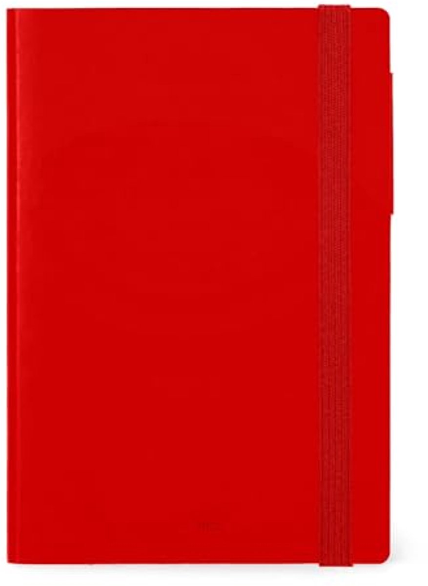 Medium 2025 Weekly Planner with Monthly Overview and Address Book - Radiant Red