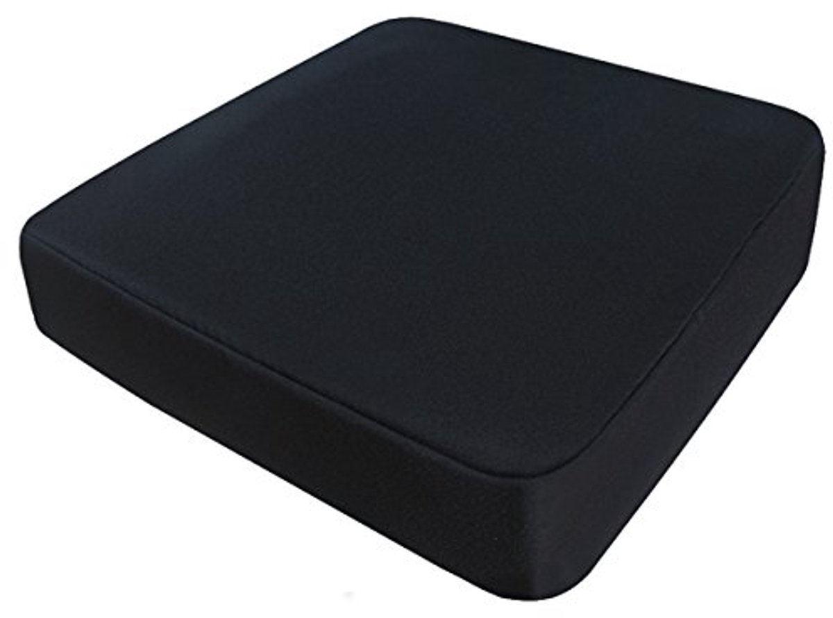 Koudschuim zitkussen - Verhogingskussen stoel - Comfortabel zitten - Drukverlagend schuim - 40x40x10 cm - Zwart