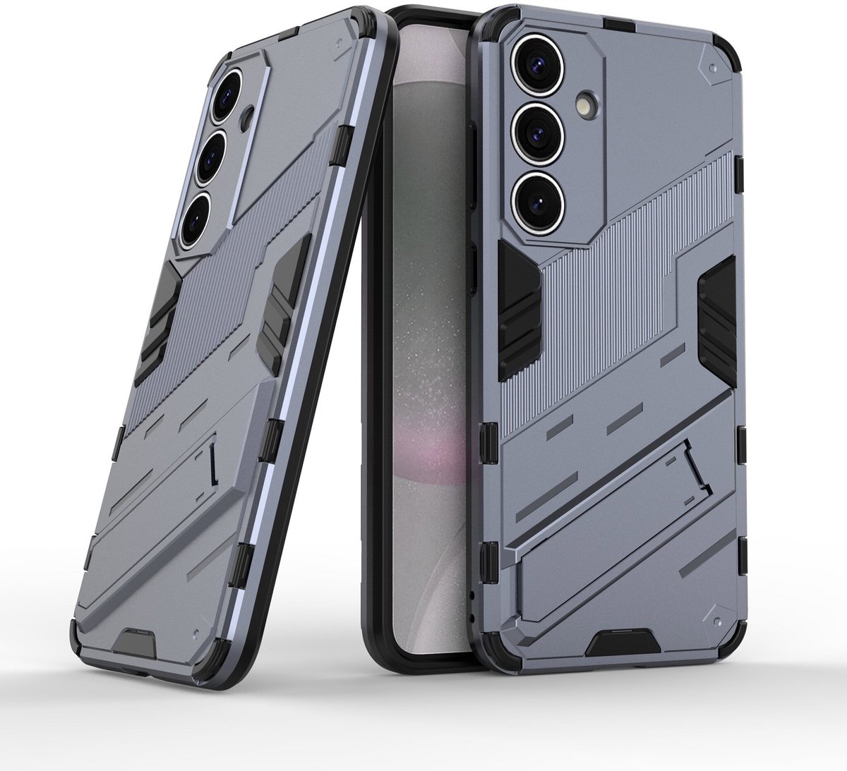 Solidenz StandGuard Xtreme geschikt voor Samsung Galaxy S25 Plus hoesje - Grijs
